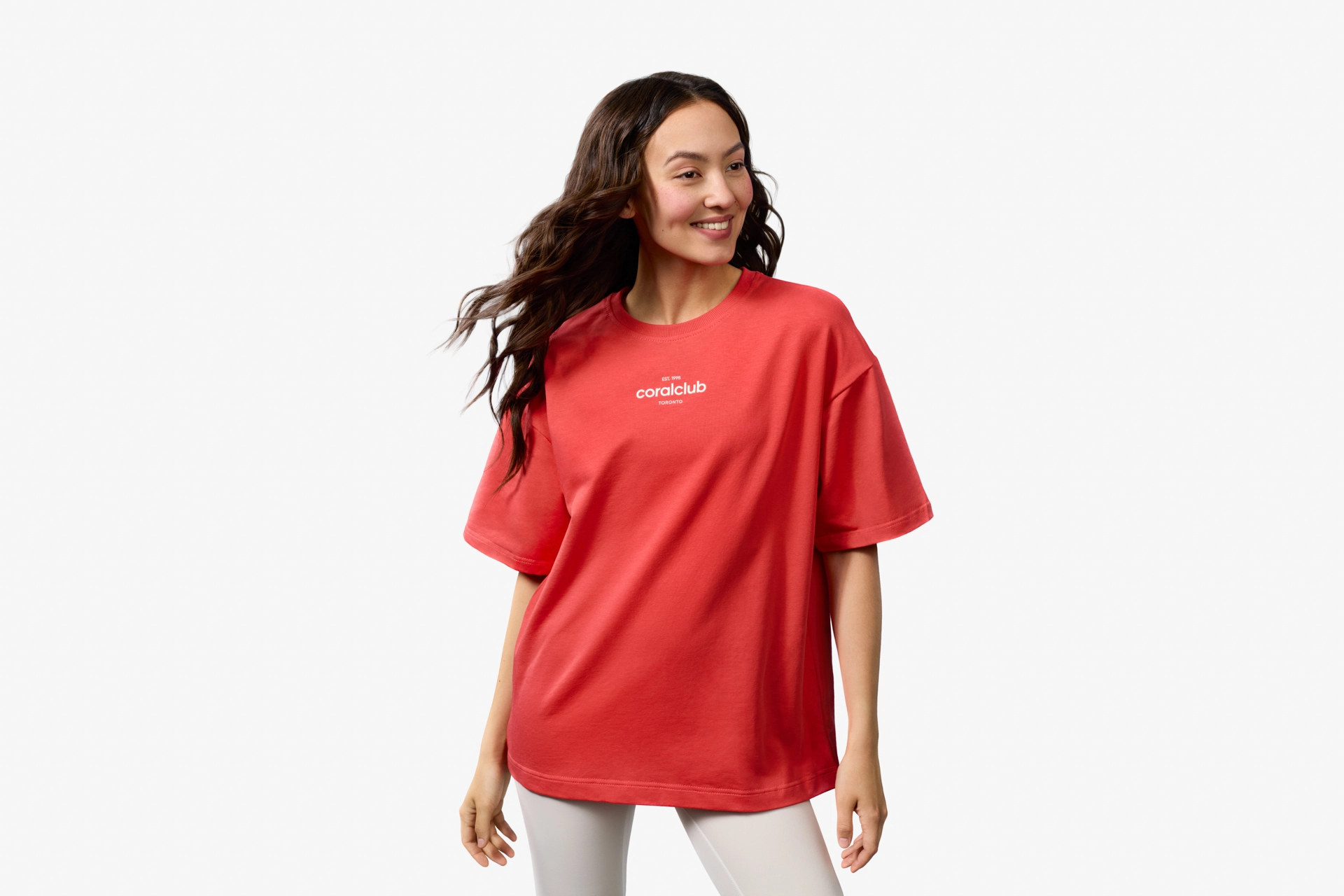 Tricou oversize, coral